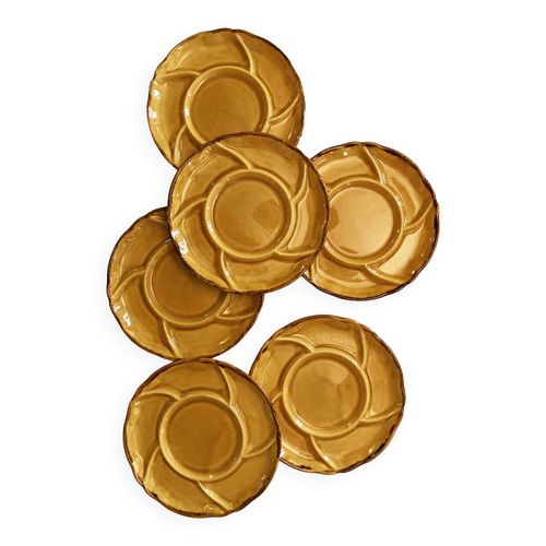 6 Assiettes Compartimentes Les Faences De Hauteprovence Orange