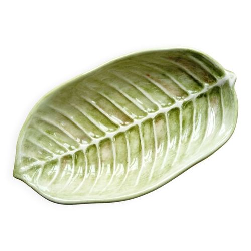 Coupelle Barbotine En Forme De Feuille Vert
