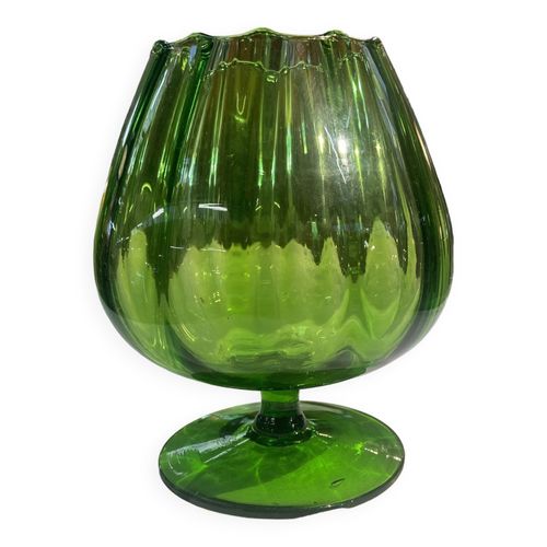 Vase Pied Douche Vert Effet Cotes De Melon Vert