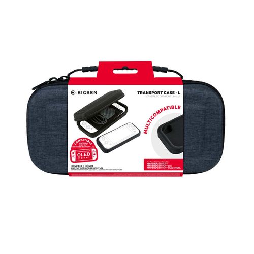 Pochette De Protection Large Pour Nintendo Switch Permet Le Rangement De La Console Et De 2 Joy-Con Attachés Ainsi Que Des Câbles - Couleur : Gris Chiné