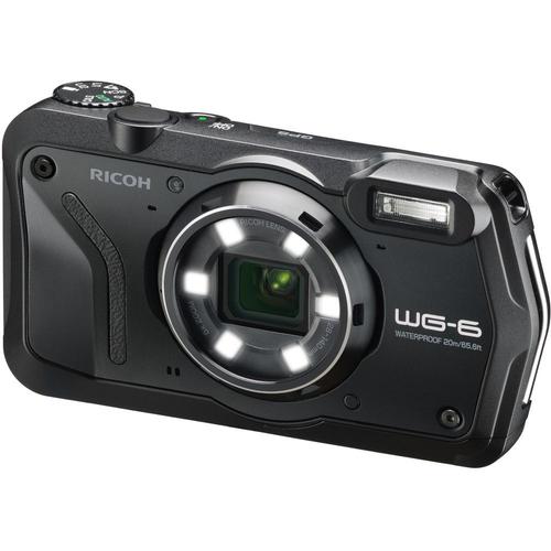 Appareil photo Compact Ricoh WG-6 Noir Appareil photo numérique - compact - 20.0 MP - 4K / 30 pi/s - 5x zoom optique - sous-marin jusqu'à 20 m - noir
