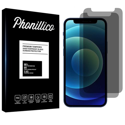 Verre Trempe Pour Iphone 12 Pro Max (6,7") [Pack 2] Film Noir Anti Espion Vitre Protection Ecran Phonillico©