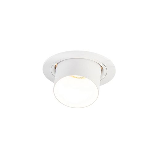 Qazqa Moderne Spot Encastrable Blanc Inclinable Avec Ampoule Intelligent Wifi Gu10 - Installa Aluminium Blanc Cylindre / Luminaire / Lumiere / ÃClairage / Intã©Rieur / Salon / Cuisine Gu10...