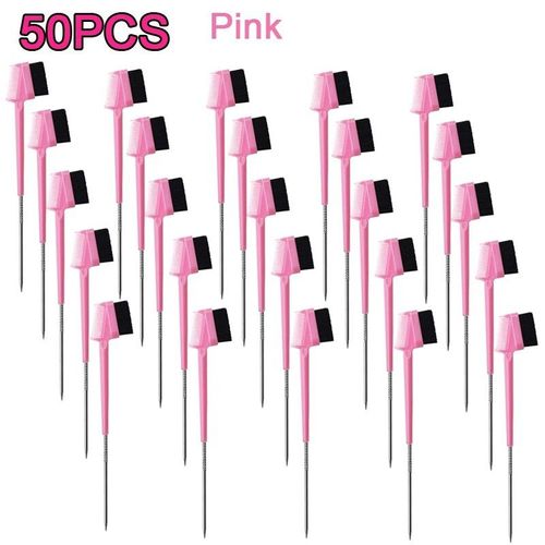 Brosse À Cheveux À Queue De Rat,Peigne De Coiffure,Brosse À Bord,Double Face,Salon,Longue Queue De Rat En Métal,3n1,50pcs - Type Pink 50pcs 