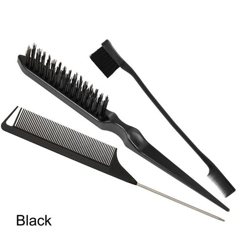 Brosses À Cheveux Double Face Pour Salon Professionnel,Brosse À Bord,Peignes À Queue De Rat,Outils De Coiffure,3 Pièces - Type Black