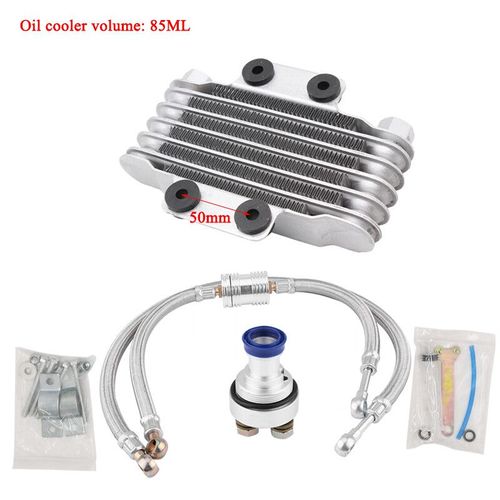 Kit De Système De Refroidissement D'huile Moteur De Moto Adapté Pour Honda Cb Cg 100cc-250cc Avec Magasins,Capuchon De Filtre Astronomique - Type Silver 85ml Kit