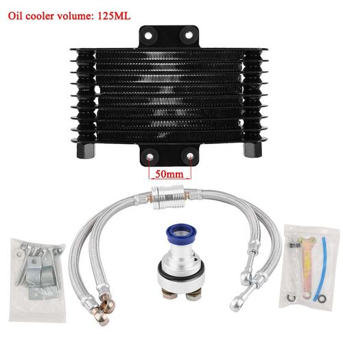 Kit De Système De Refroidissement D'huile Moteur De Moto Adapté Pour Honda Cb Cg 100cc-250cc Avec Magasins,Capuchon De Filtre Astronomique - Type Black 125ml Kit