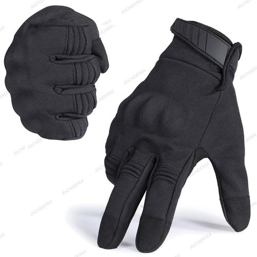 Couleur Noir Taille L Gants De Moto Pour Hommes Et Femmes, Coupe-Vent, Chauffe-Écran Tactile, Antidérapants, Pour Motocross, Course, Équipement De Protection, Hiver