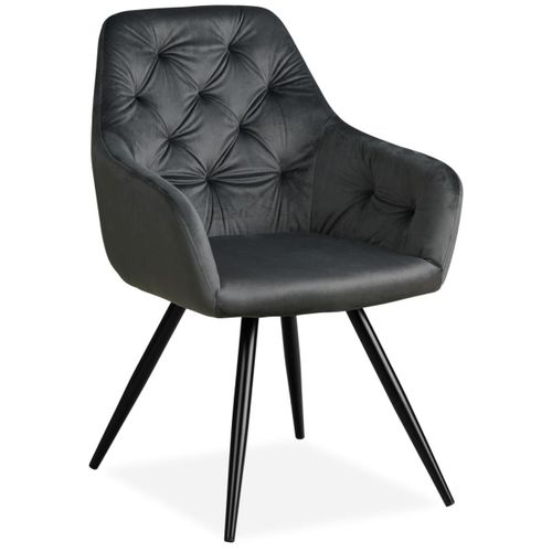 Chaise Salle Manger Velours Gris Design Moderne