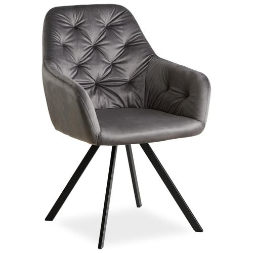 Chaise De Salle Manger Moderne Velours - Couleur Gris