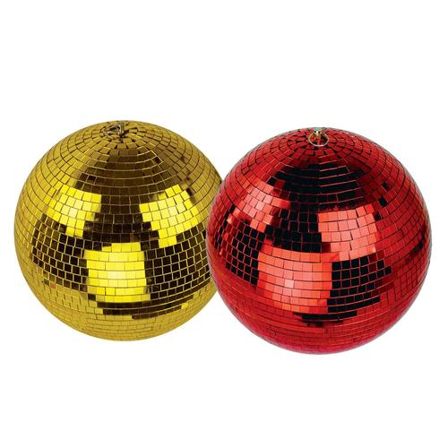 Pack Boules à Facettes Rouge et Gold 30 Cm FxLab - en verre miroir poli coloré (10mm x 10mm), Sono DJ Ambiance, Disco LED