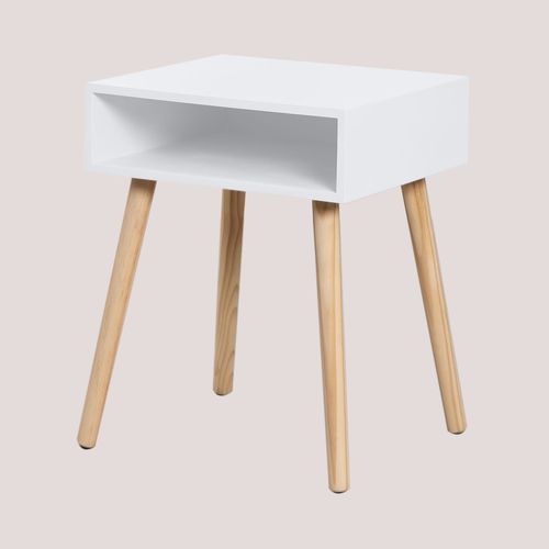 Table De Chevet En Bois Zente Blanc