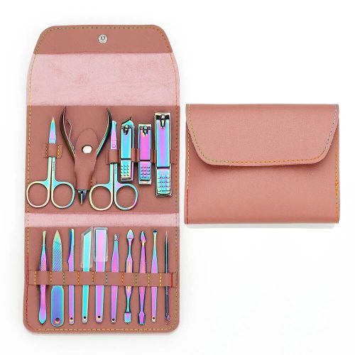 Kit De Manucure Professionnel Pour Femmes Et Hommes,Kit De Toilettage De Qualité,Coupe-Ongles,Kit De Pédicure Pour Ongles Naturels,En Céramique Et Peints - Type Good Colourful 