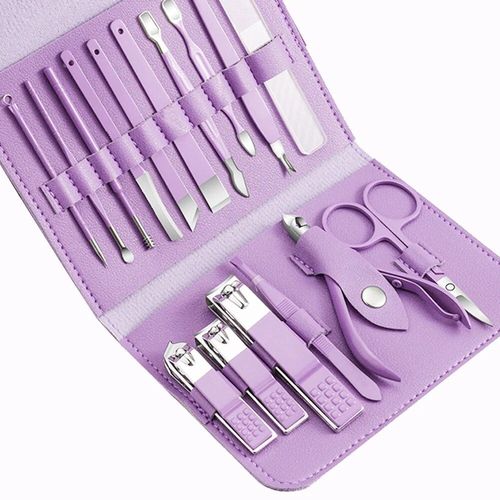 Kit De Manucure Professionnel Pour Femmes Et Hommes,Kit De Toilettage De Qualité,Coupe-Ongles,Kit De Pédicure Pour Ongles Naturels,En Céramique Et Peints - Type New Purple 