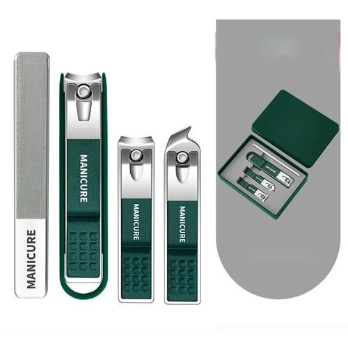 Ensemble De Coupe-Ongles Pour Hommes Et Femmes,Ensemble Complet De Nouvelles Boîtes À Outils De Pédicure De Haute Qualité Pour Coupe Ongles Spéciaux,Allemagne - Type Dark Green 4pcs #B 
