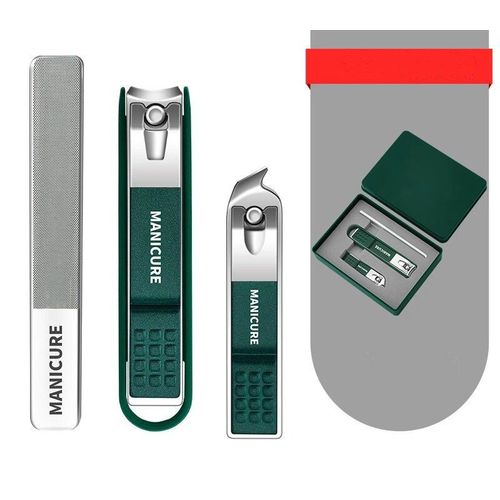Ensemble De Coupe-Ongles Pour Hommes Et Femmes,Ensemble Complet De Nouvelles Boîtes À Outils De Pédicure De Haute Qualité Pour Coupe Ongles Spéciaux,Allemagne - Type Dark Green 3pcs #C 