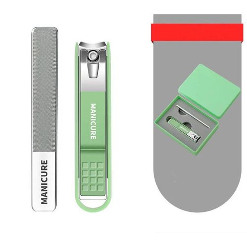 Ensemble De Coupe-Ongles Pour Hommes Et Femmes,Ensemble Complet De Nouvelles Boîtes À Outils De Pédicure De Haute Qualité Pour Coupe Ongles Spéciaux,Allemagne - Type Light Green 2pcs #C 