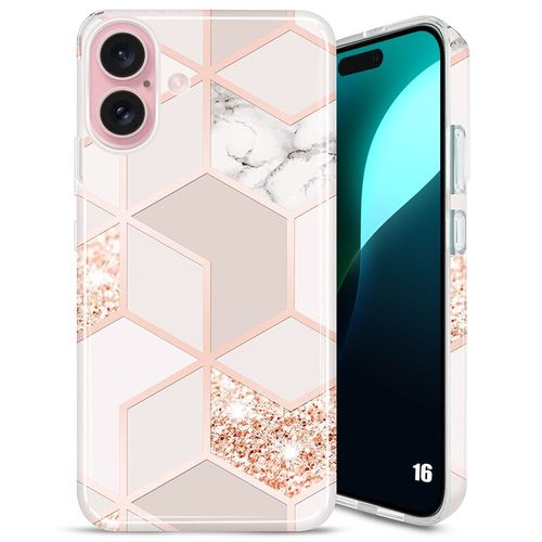 Coque Pour Iphone 16, Protection Antichoc Ultra Slim Silicone + Pc Résistant Anti-Rayures Rose - E.F.Connection