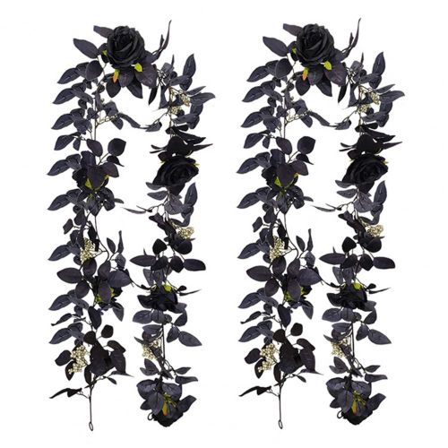 Fleurs artificielles en rotin, fausse plante de vigne, décoration murale, Roses suspendues, accessoires de décoration pour la maison, couronne pour Halloween