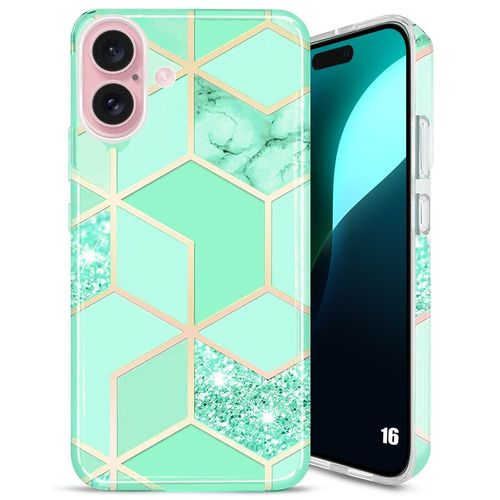 Coque Pour Iphone 16, Protection Hybride Slim Léger Anti-Rayures Antichoc Turquoise - E.F.Connection