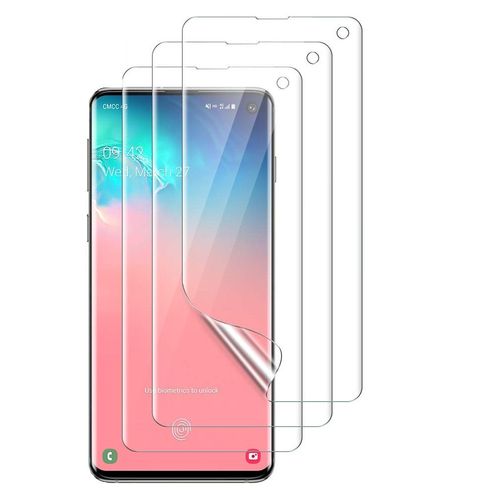 Lot 3 Films Protection Pour Samsung Galaxy S10 - Protecteur Ecran En Plastique Incurve Integral Anti Rayure Ultra Mince Phonillico©