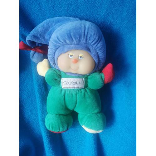 Doudou Peluche Luciole Bleu Vert Grelot Nounours Vintage