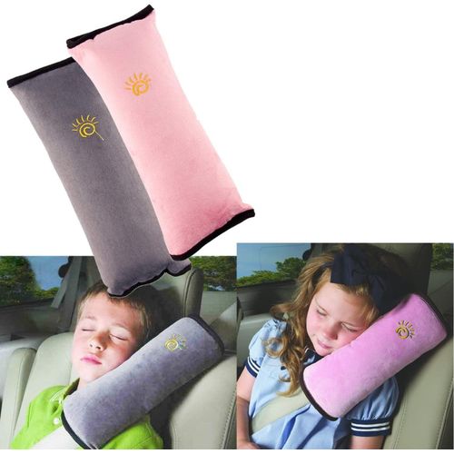 2pcs Siège Enfant Kid Véhicules De Ceinture Harnais D'épaule Auto Voiture Coussin Ceinture De Sécurité Amovible Lavable Et Pratique (Gris + Rose)