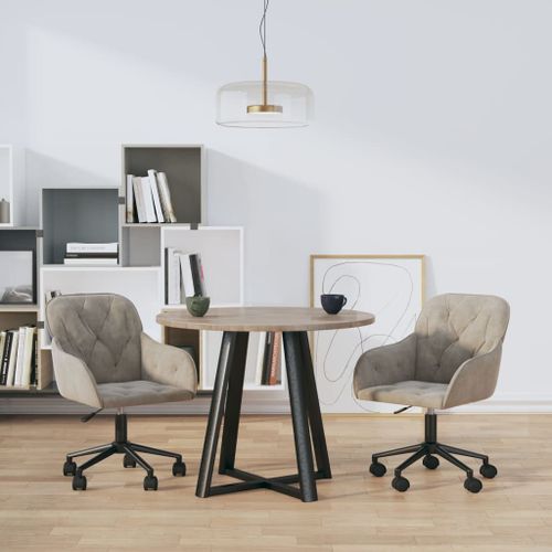 Vidaxl Chaises Pivotantes À Manger Lot De 2 Gris Clair Velours