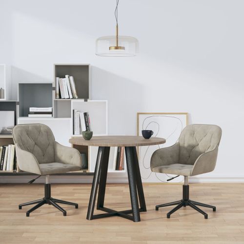 Vidaxl Chaises Pivotantes À Manger Lot De 2 Gris Clair Velours