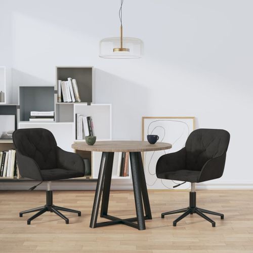 Vidaxl Chaises Pivotantes À Manger Lot De 2 Noir Velours