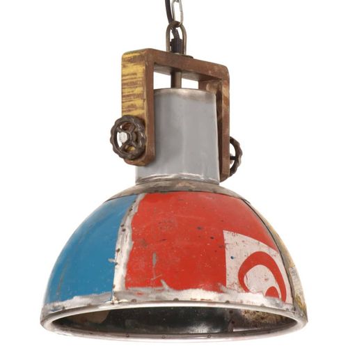 Vidaxl Lampe Suspendue Industrielle 25 W Multicolore Ronde 30 Cm E27