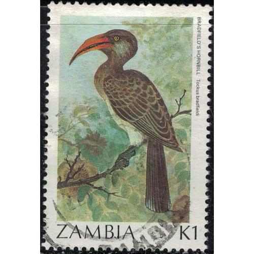 Zambie 1987 Oblitéré Used Oiseau Tockus Bradfieldi Calao De Bradfield Y&t Zm 378 Su