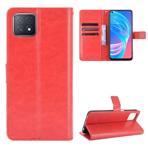 Coque Oppo A72 5g,Etui Pour Oppo A72 5g,Coque En Cuir Pour Oppo A72 5g,Etui Portefeuille 3 Emplacements Pour Cartes,1 Money Pocket,Convient A Coque La Oppo A72 5g,Rouge