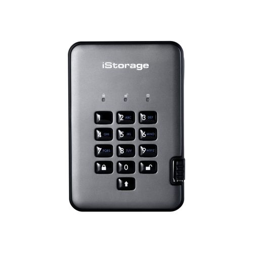 iStorage diskAshur PRO² - SSD - chiffré - 512 Go - externe (portable) - USB 3.1 - FIPS 197, SHA 256 bits, 256-bit AES-XTS - Conformité TAA