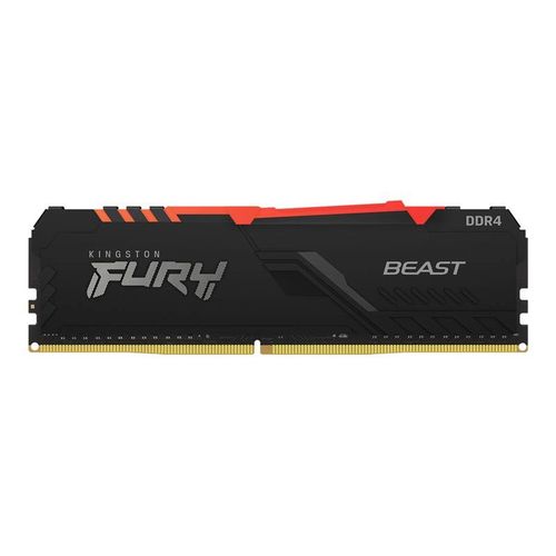 Kingston FURY Beast RGB - DDR4 - kit - 32 Go: 2 x 16 Go - DIMM 288 broches - 2666 MHz / PC4-21300 - CL16 - 1.2 V - mémoire sans tampon - non ECC - noir