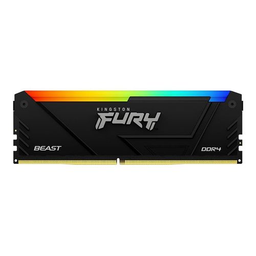 Kingston FURY Beast RGB - DDR4 - module - 16 Go - DIMM 288 broches - 3600 MT/s / PC4-28800 - CL18 - 1.35 V - mémoire sans tampon - non ECC - noir