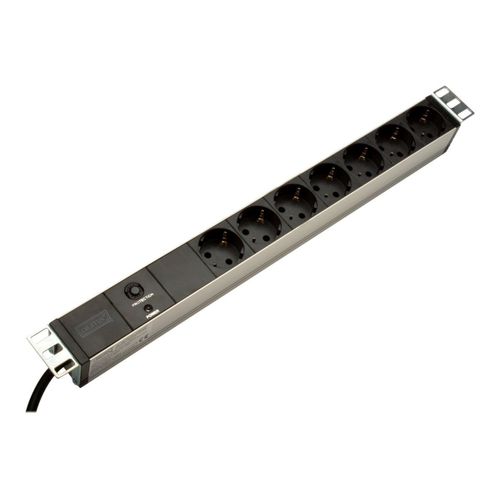 DIGITUS DN-95403 - Coupe-circuit (rack-montable) - CA 250 V - entrée : alimentation - connecteurs de sortie : 7 (alimentation) - 19" - 2 m cordon