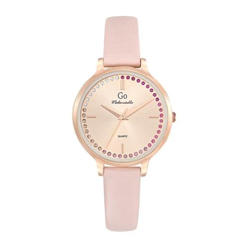 Go Girl Montre Femme Acier Doré Rose Cuir Rose 699496