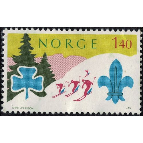 Norvège 1975 Used Jamboree Mondial Du Scoutisme Nordjamb Lillehammer Ski Y&t No 662 Su