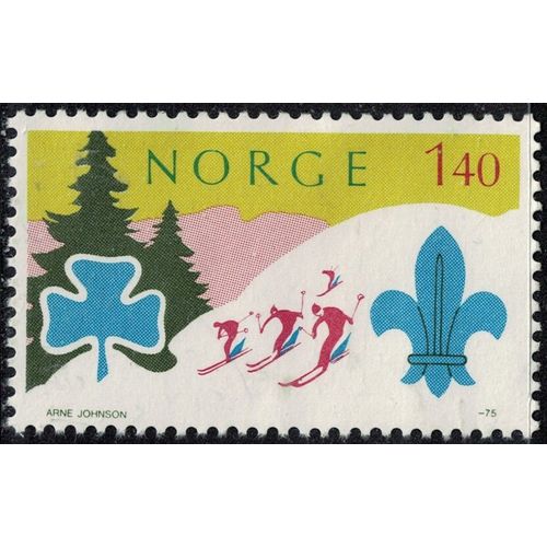 Norvège 1975 Used Jamboree Mondial Du Scoutisme Nordjamb Lillehammer Ski Y&t No 662 Su
