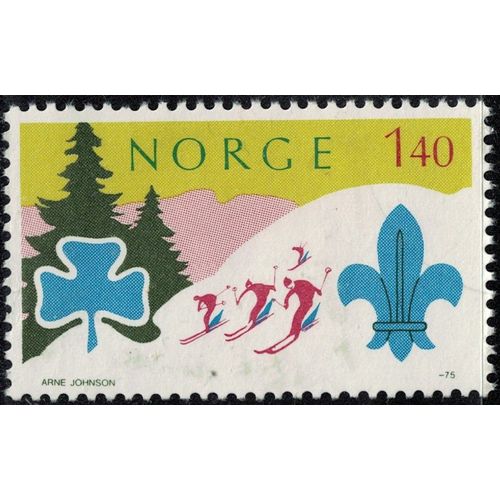 Norvège 1975 Used Jamboree Mondial Du Scoutisme Nordjamb Lillehammer Ski Y&t No 662 Su