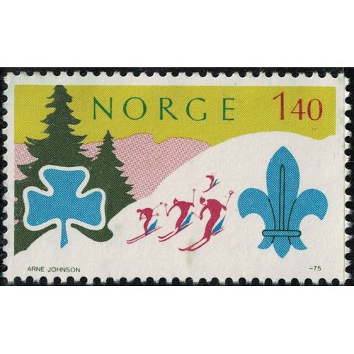 Norvège 1975 Used Jamboree Mondial Du Scoutisme Nordjamb Lillehammer Ski Y&t No 662 Su