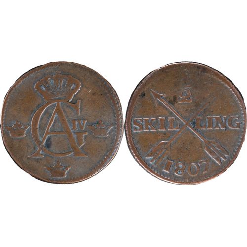 Suede - 1807 - 1/2 Skilling - Gustaf Iv Adolf - 21-140