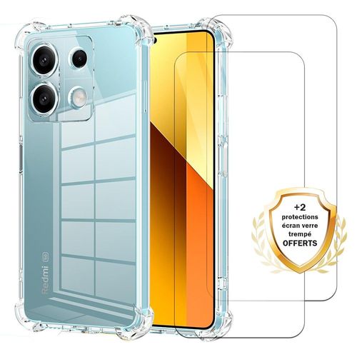 Coque Xiaomi Redmi Note 13 5g Antichoc Coins Renforces Silicone + 2 Vitres En Verre Trempe Protection Ecran Evetane