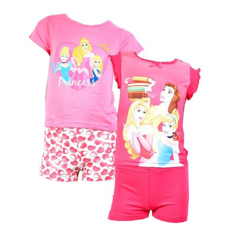 Pyjama Fille Licence : Minnie, Looney Tunes, Minions, Peppa Pig En Coton Ultra Confort Princesse 34577 Pack De 2 Pyjacourt