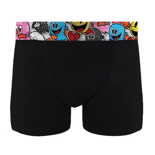 Boxer No Publik Featuring Pacman Homme Confort Et Fantaisie En Coton -Assortiment Modèles Photos Selon Arrivages- Uni Noir 1532 En Coton