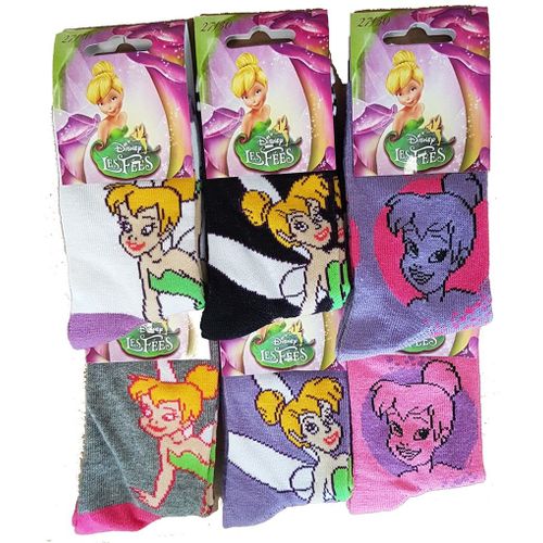 Chaussettes Enfant Licence La Fee Clochette Fantaisie -Assortiment Modèles Photos Selon Arrivages- Pack De 9 Paires Fille