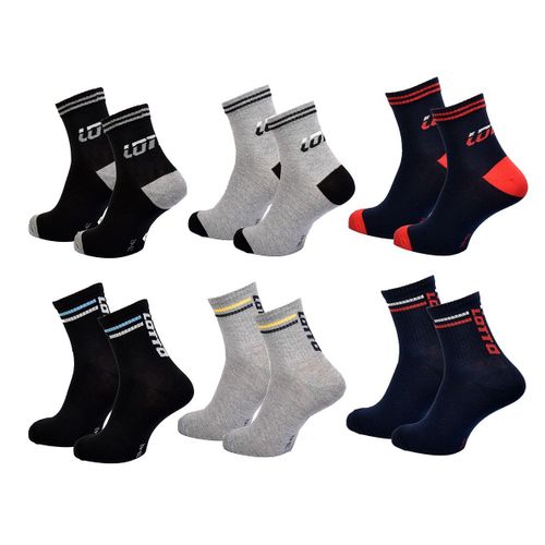 Chaussettes Homme Lotto Socquettes Pack De 6 Paires Quarter Lotto Rayures