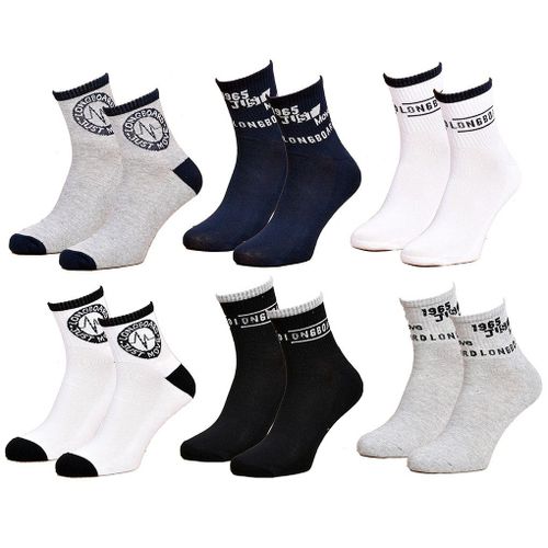 Chaussettes Homme Longboard Socquettes Tiges 2 Tiers Pack De 6 Paires Bouclette Intérieure