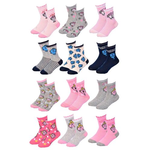 Chaussettes Fille Licence Pack De 12 Paires Surprise Pack 12 Monsieur Madame